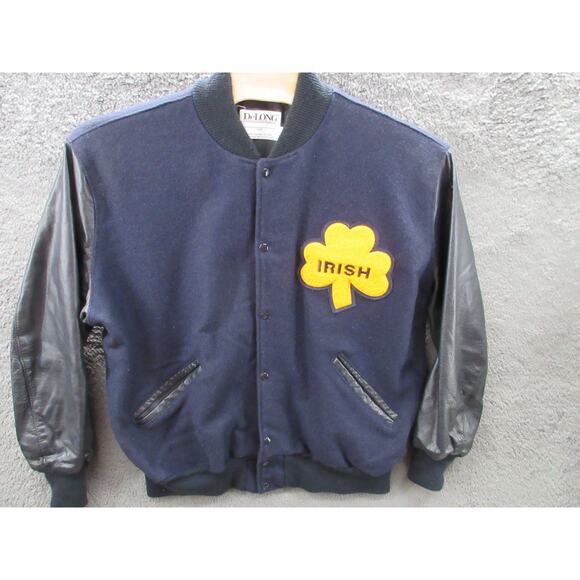 Vintage DeLong “Rudy” Notre Dame Fighting Irish Varsity Bomber Jacket Men's XXL - Picture 1 of 16